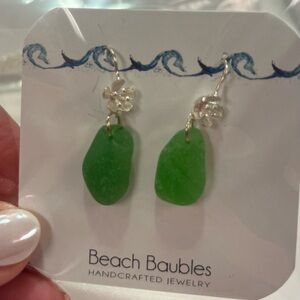 Beach glass earrings
